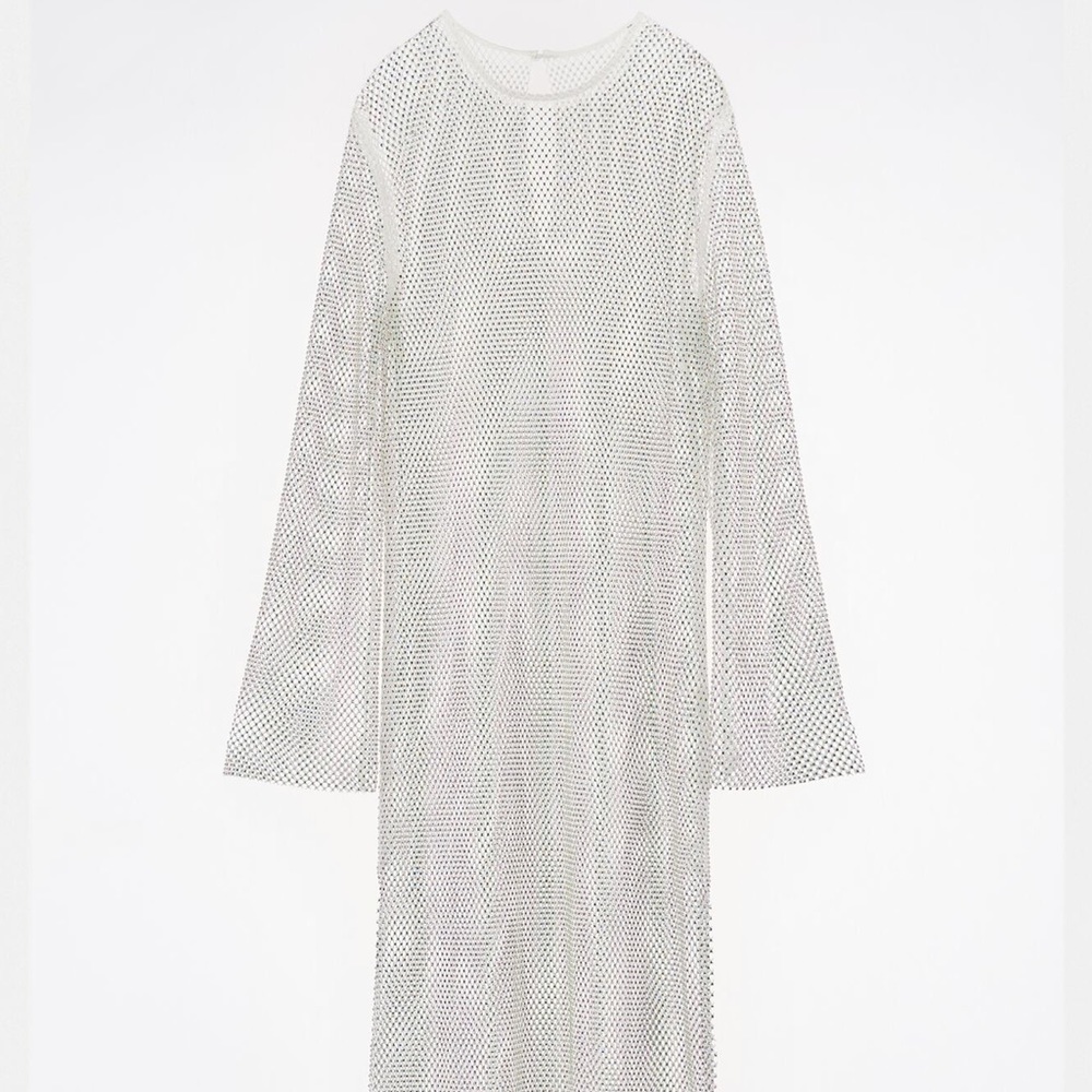 NWT Zara rhinestone mesh dress
